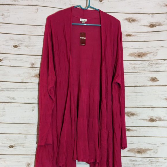 Avenue Sweaters - Avenue NWT Open Front Cardigan - Size 26/28 - Fuchsia Pink